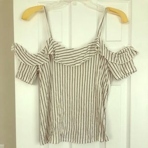 Off The Shoulder Striped Blouse
